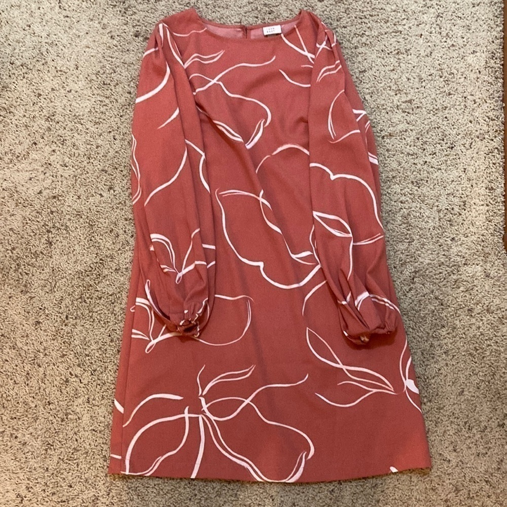 A new day abstract floral print pink dress